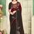 Maroon color handwork zircon work fendi satin two tone saree