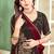 Maroon color handwork zircon work fendi satin two tone saree