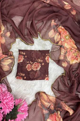 beautiful floral printed tabby silk saree for women with hand embrodiery