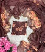 beautiful floral printed tabby silk saree for women with hand embrodiery