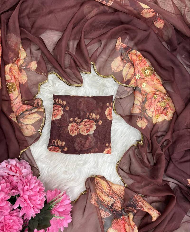 beautiful floral printed tabby silk saree for women with hand embrodiery