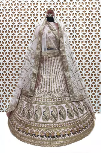 Pink Embroidered Lehenga Choli With Dupatta