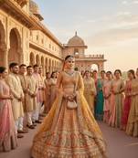 Rust Orange Colour Bridal Wear Silk lehenga choli and dupatta