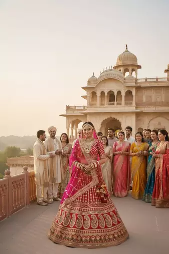 Magenta Colour Bridal Wear Silk lehenga choli and dupatta