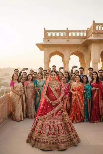 Marron Colour Bridal Wear Silk lehenga choli and dupatta