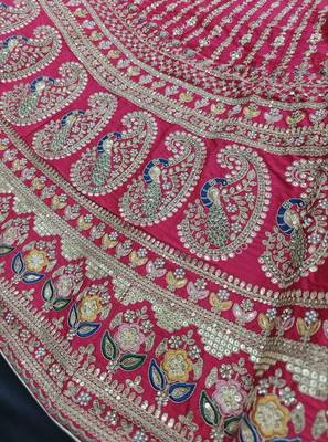 Magenta Colour Bridal Wear Silk lehenga choli and dupatta 3