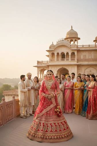 Red Colour Bridal Wear Silk lehenga choli and dupatta