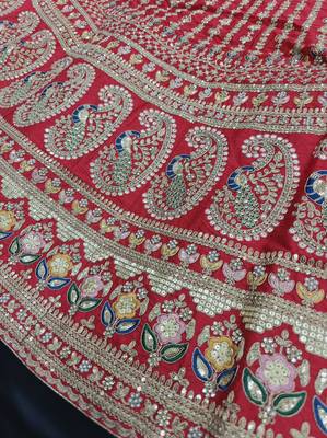 Marron Colour Bridal Wear Silk lehenga choli and dupatta 3