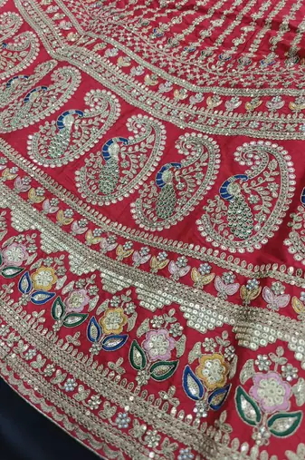 Marron Colour Bridal Wear Silk lehenga choli and dupatta