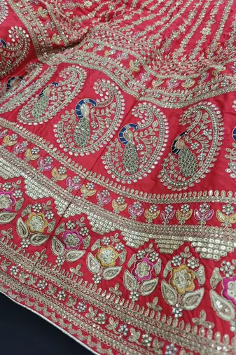 Red Colour Bridal Wear Silk lehenga choli and dupatta