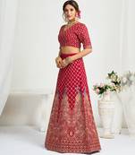 Pink Silk Embroidered Lehenga Choli
