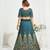 Navy Blue Silk Embroidered Lehenga Choli