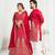 Pink embroidered lehenga & matching men's kurta set couple combo