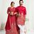 Pink embroidered lehenga & matching men's kurta set couple combo