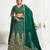 Green embroidered lehenga & matching men's kurta set couple combo