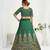 Green embroidered lehenga & matching men's kurta set couple combo
