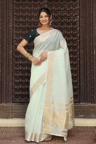 Casual wear  cotton saree with double blouse | lightweight daily wear cotton fabric saree