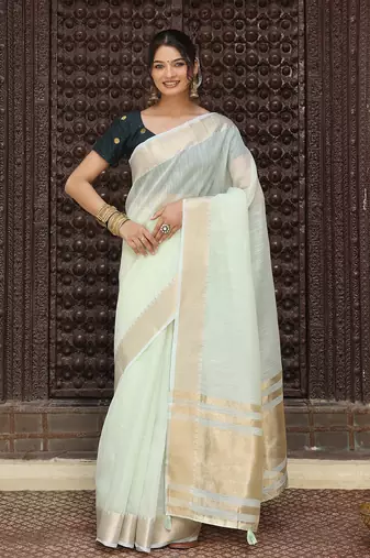 Casual wear  cotton saree with double blouse | lightweight daily wear cotton fabric saree
