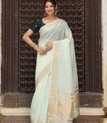 Casual wear  cotton saree with double blouse | lightweight daily wear cotton fabric saree