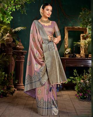 Luxury top dyed silk saree with rich weaving work & contrast border | elegant festive collection 1