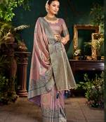 Luxury top dyed silk saree with rich weaving work & contrast border | elegant festive collection