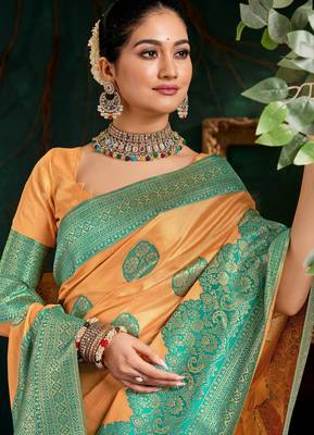 Luxury top dyed silk saree with rich weaving work & contrast border | elegant festive collection 2
