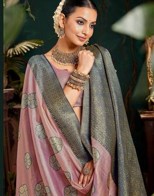 Luxury top dyed silk saree with rich weaving work & contrast border | elegant festive collection 2