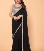 Designer Amazing Georgette Sequence Border Saree with Unstitched Georgette Sequence Blouse Piece