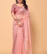 Gorgeous Twill Net Plain Saree With Contrast Embroidery Blouse Piece