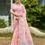 peach linen woven work traditional saree