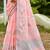 peach linen woven work traditional saree