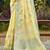 yellow linen woven work traditional saree