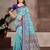 sky blue cottan silk blend with meena woven work traditional saree