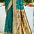 rama green silk blend woven work traditional saree