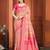 peach cottan silk blend with meena woven work traditional saree