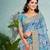 sky blue   cottan silk blend with meena woven work traditional saree