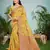 yellow cottan silk blend with meena woven work traditional saree
