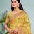 yellow cottan silk blend with meena woven work traditional saree
