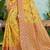 yellow cottan silk blend with meena woven work traditional saree