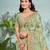 light green cottan silk blend with meena woven work traditional saree