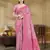 pink cottan silk blend with meena woven work traditional saree
