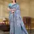light blue cottan silk blend with meena woven work traditional saree