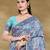 light blue cottan silk blend with meena woven work traditional saree