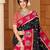 black silk blend woven work traditional saree