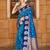 blue silk blend woven work traditional saree