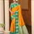 yellow silk blend woven work traditional saree