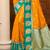 yellow silk blend woven work traditional saree