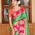 green silk blend woven work traditional saree