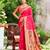 rani pink silk blend woven work traditional saree