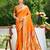 orange silk blend woven work traditional saree